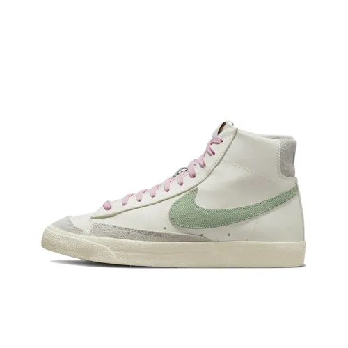 Nike Blazer '77 Prm 'Certified Свежий' MID Топ Кроссовки для скейтбординга Мужской Бежево-зеленый Розовый