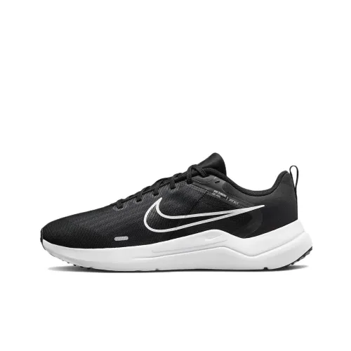 Nike Downshifter 12 Slip-on Устойчивый к истиранию Дышащий Низкий Топ Повседневные Беговые кроссовки Мужские Черные