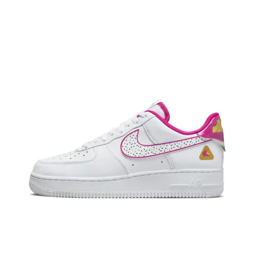 Nike Air FORCE 1 Драконий фрукт Износостойкий и Легкий Низкий Топ Скейтбординг Кроссовки Женские Белый Розовый