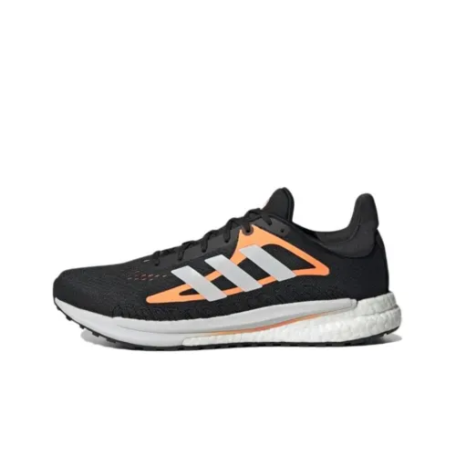 Adidas Solar Glide Дышащие Низкие Кроссовки для Бега Мужские Черные и Оранжевые