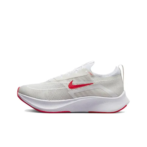 Nike Zoom Fly 4 Low Топ Карбоновая плита Беговые кроссовки Мужской Белый Красный