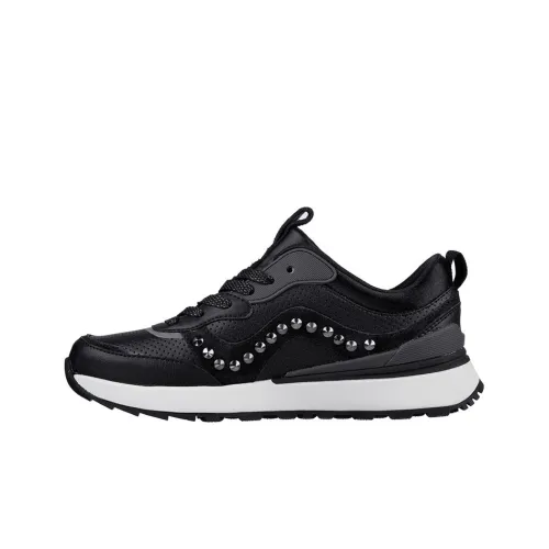 Skechers Sunny Street Leatherette Низкий Топ Повседневная Обувь Женская Черная Серый
