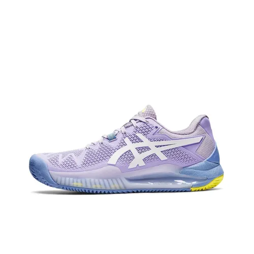 Asics Гель Resolution 8 Глина Низкий Топ Кроссовки для тенниса Женские Таро Фиолетовый