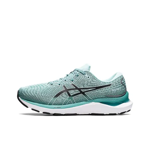 Asics Гель CUMULUS 24 Low Топ Беговые кроссовки Женские Зеленый Черный