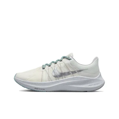Nike Zoom Winflo 8 Low Топ Повседневные Беговые Кроссовки Женские Белые Серебряные