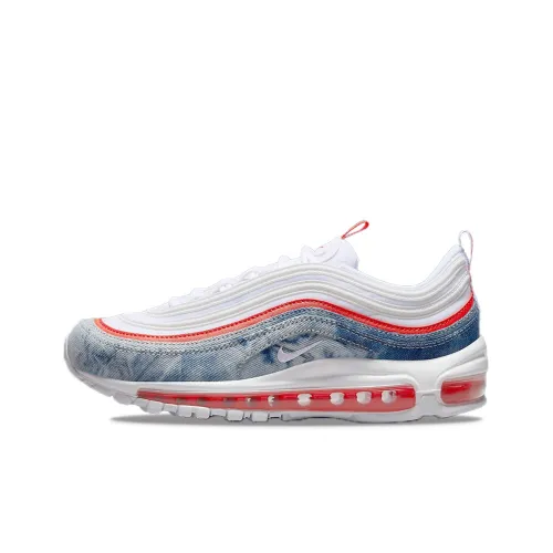 Nike Air Max 97 Low Беговые кроссовки Женские Белые Синие Оранжевые
