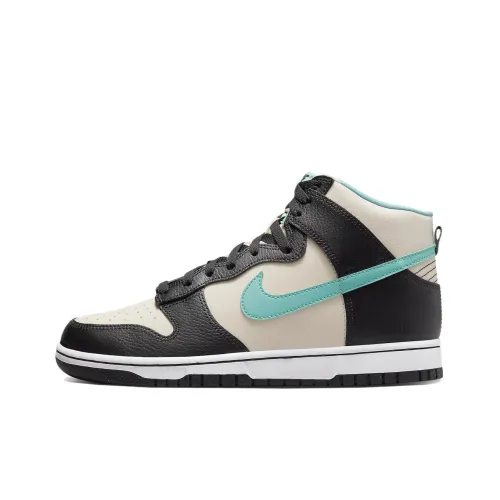 Nike Dunk High EMB High Топ Скейтборд Кроссовки Мужские Черный Бежевый Синий