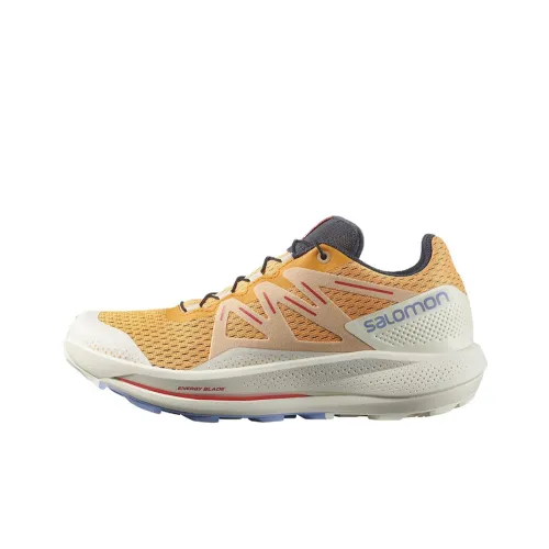 SALOMON Pulsar Trail Устойчивые к истиранию Низкие Кроссовки для бега Женские Коричневый Лимон Желтый