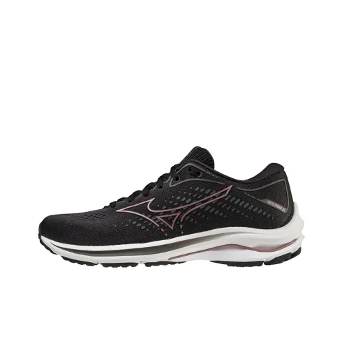 Mizuno Wave Rider 25 Противоскользящий Устойчивый к истиранию Дышащий Легкий Низкий Топ Беговые кроссовки Женские Черный