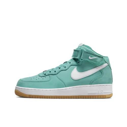 Nike Air Force 1 Износостойкий и Легкий MID Скейтбординг Кроссовки Мужские Озерный Зеленый