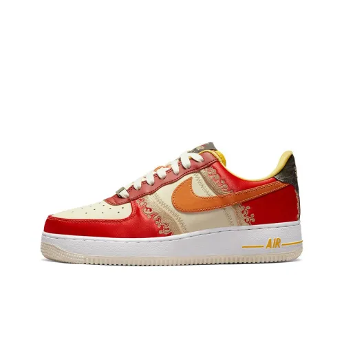 Nike Air FORCE 1 'Little Accra' Slip-resistant Abrasion-resistant Low Top Скейтбординг Кроссовки Женские Красный Белый