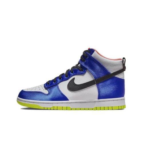 Nike Dunk High Slip Resistant Abrasion Resistant Легкий High Топ Кроссовки для скейтбординга Women's White Синий