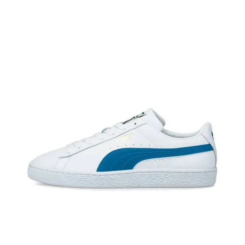 PUMA Basket Classic Xxi Устойчивый к истиранию Легкий и Дышащий Низкие Кроссовки для скейтбординга Мужские Белые и Синие