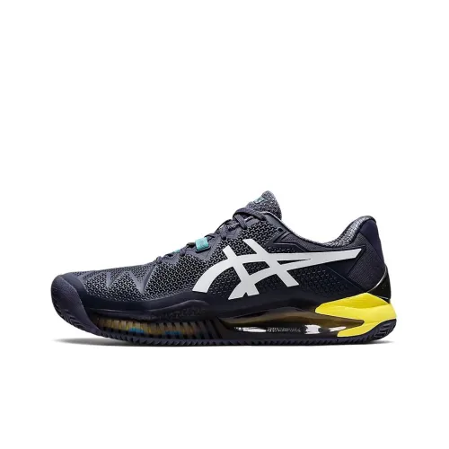 Asics Gel Resolution 8 Clay Low Top Теннисные Кроссовки Мужские Синие Белые