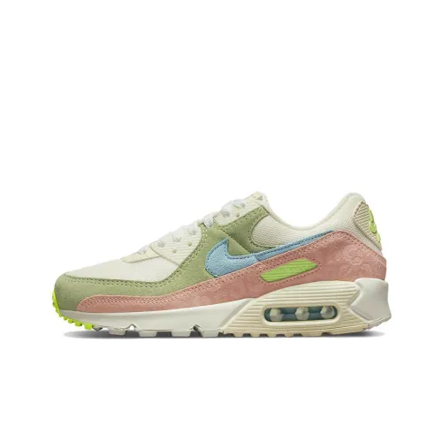 Nike Air Max 90 Low Топ Беговые кроссовки Женские Белый Зеленый