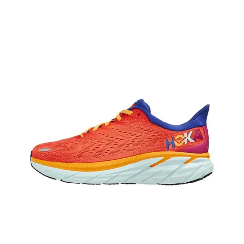 HOKA ONE ONE Clifton 8 Амортизаторы Slip-resistant Дышащий Низкий Топ Тренировочные Беговые кроссовки Мужской Оранжевый