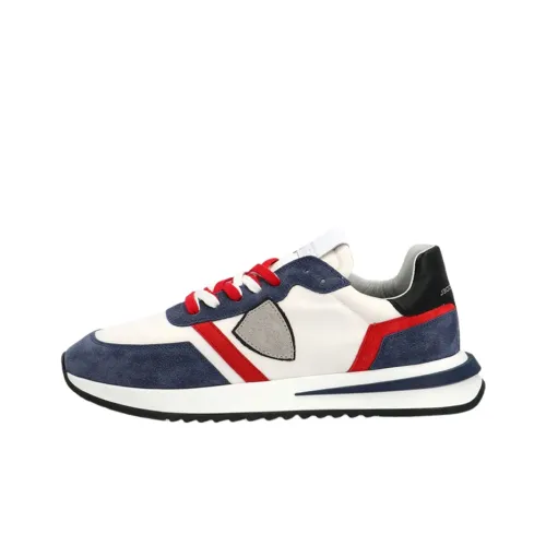 PHILIPPE MODEL Tropez 2,1 Устойчивый к истиранию Низкий Топ Повседневная обувь Мужская Синий Белый Красный