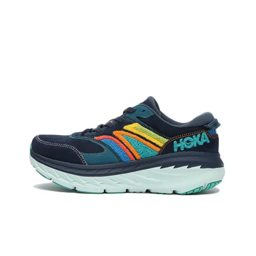 HOKA ONE ONE Bondi L Вышивка Амортизация Низкий Топ Беговые кроссовки Унисекс Космический Синий