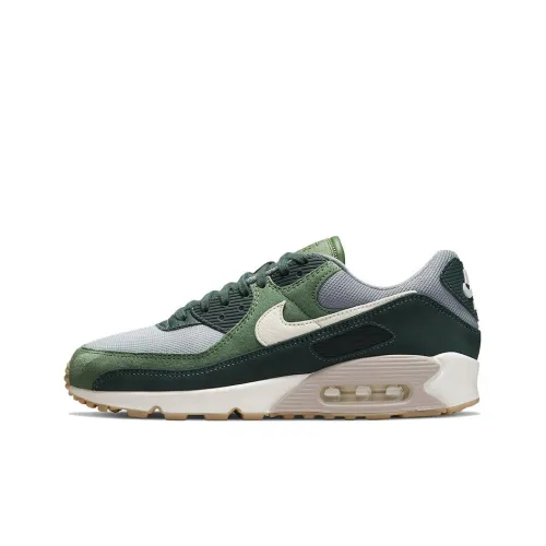 Nike Air Max 90 Low Топ Марафон Беговые кроссовки Мужской Зеленый Vintage Casual