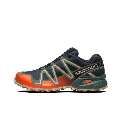 SALOMON Speedcross 3 Устойчивые к истиранию Низкие Беговые кроссовки Мужские Синие Оранжевые