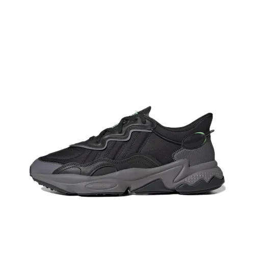 Adidas Originals Ozweego Slip-resistant Abrasion-resistant Low Top Casual Men's Charcoal Black Adidas Originals Ozweego Противоскользящий Устойчивый к истиранию Низкий Топ Повседневный Мужской Угольный Черный