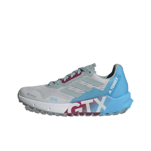 adidas Terrex Agravic Flow 2,0 Gore tex Трейл Бег Устойчивый к истиранию Низкий Топ Беговые кроссовки Женские Серый Синий