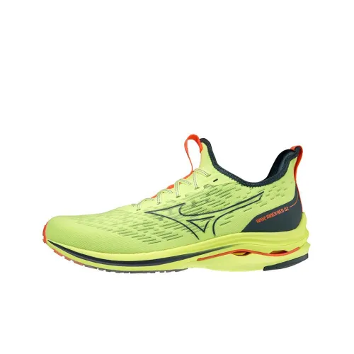 Mizuno Wave Rider Neo 2 Low Топ Беговые кроссовки Мужской Неоновый зеленый