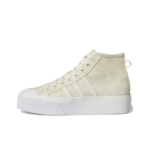 Adidas Originals NIZZA Аbrasion Resistant MID Топ Скейтборд Кроссовки Женские Бежевые