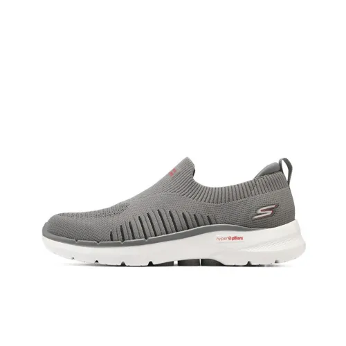 Skechers Go Walk 6 Low Топ Casual Мужской Серый Красный
