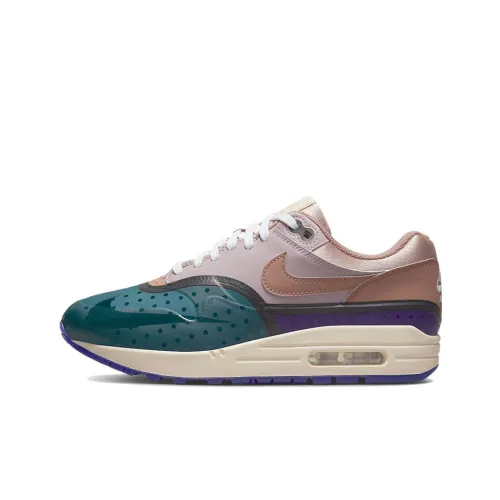 Nike Air Max 1 Low Топ Беговые кроссовки Женские Зеленый розовый