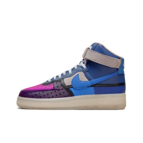 Nike Air FORCE 1 07 PRM Slip Resistant Abrasion Resistant Легкий Высокий Топ Кроссовки для скейтбординга Унисекс Синий Фиолетовый