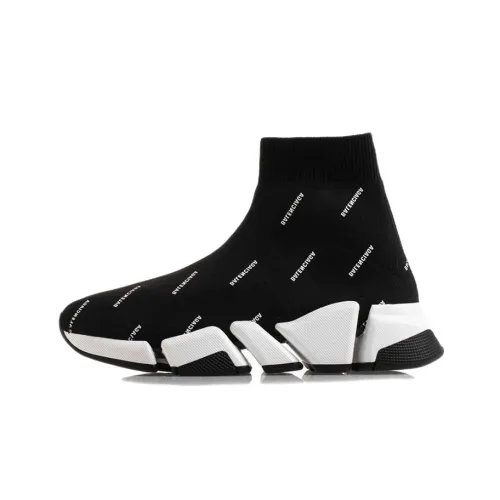 Balenciaga Speed 2,0 High Топ Повседневная обувь Женская Черный Белый