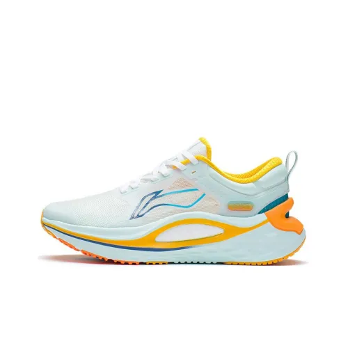 LINING Furious Rider 6,0 Устойчивый к истиранию Дышащие Низкие Кроссовки для Бега Мужские Белые и Синие