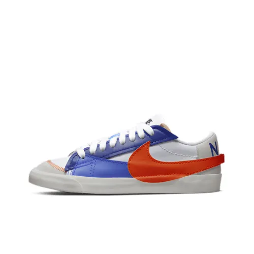 Nike Blazer '77 Jumbo Slip Resistant Abrasion Resistant Легкий Низкий Топ Скейтборд Кроссовки Мужские Белый Синий и Оранжевый