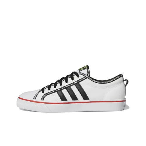 Adidas Originals NIZZA Slip-on Устойчивые к истиранию Низкие Скейтборд Кроссовки Унисекс Белый Черный