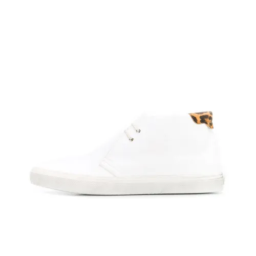 SAINT LAURENT Высокие кроссовки для скейтбординга Мужские Белые