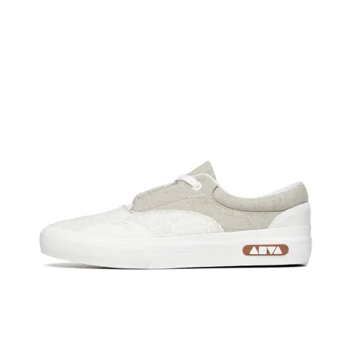 ANTA Противоскользящие Износостойкие Легкие Низкие Кроссовки для скейтбординга Женские Серый Белый Кружево Вверх Версия