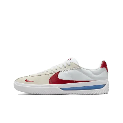 Nike BRSB Slip-Resistant Abrasion-Resistant Легкий Low-Top Скейтбординг Кроссовки Унисекс Белый Красный