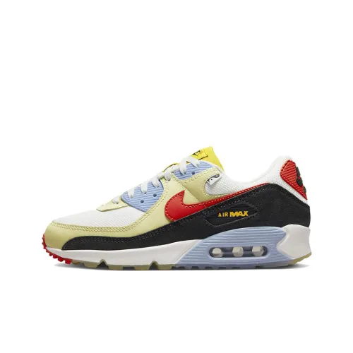 Nike Air Max 90 Low Топ Повседневные Беговые Кроссовки Мужские Белый Оранжевый Желтый