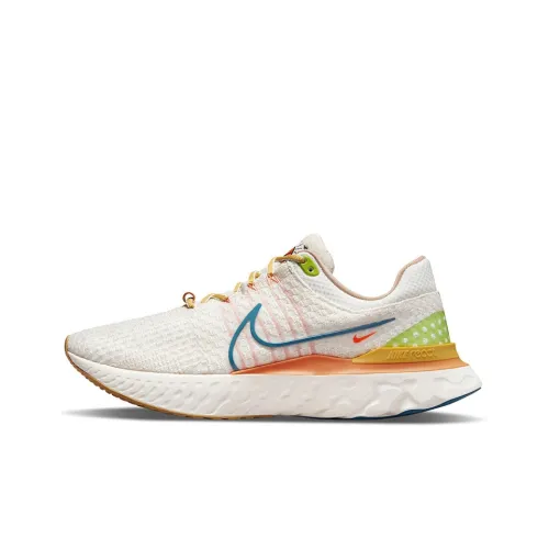 Nike React Infinity Run Flyknit 3 Устойчивый к истиранию Дышащий Низкий Топ Повседневные Беговые кроссовки Мужские Sail Белый