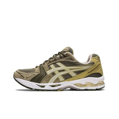 Asics Gel Kayano 14 Low Топ Повседневные Беговые Кроссовки Мужские Коричневый Зеленый Белый