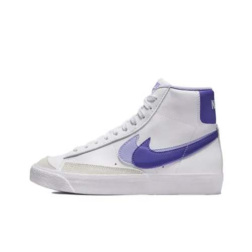 Nike Blazer '77 Slip Resistant Abrasion Resistant Легкий MID Скейтбординг Кроссовки GS Белый Фиолетовый