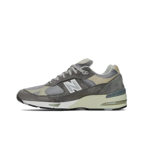 New Balance NB 991 V1 Амортизация Износостойкий Низкий Топ Беговые кроссовки Мужские Серые