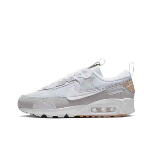 Nike Air Max 90 Low Топ Беговые кроссовки Мужские Серый Белый