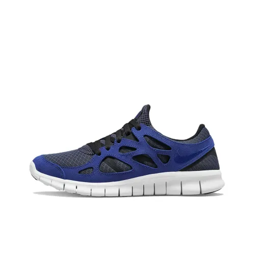Nike Free Run 2,0 Амортизаторы Slip-resistant Низкий топ Марафон Беговые кроссовки Мужские Черный Синий