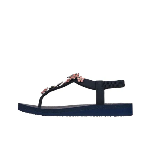 Skechers Meditation Стекло Daisy Slide Ремень Тапочки Женские Синий