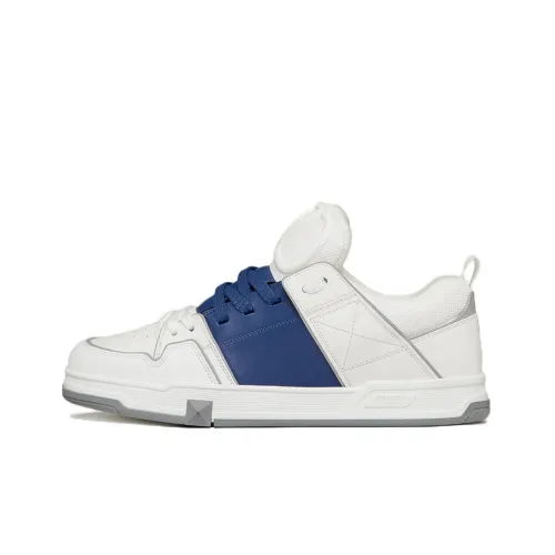 Valentino Открыто Skate Low Топ Стильные Скейтбординги Мужской Белый Синий