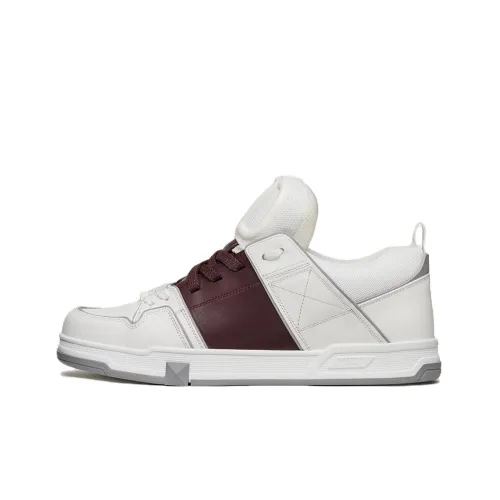 Valentino Открыто Skate Low Топ Стильные Скейтбординги Мужской Белый Красный