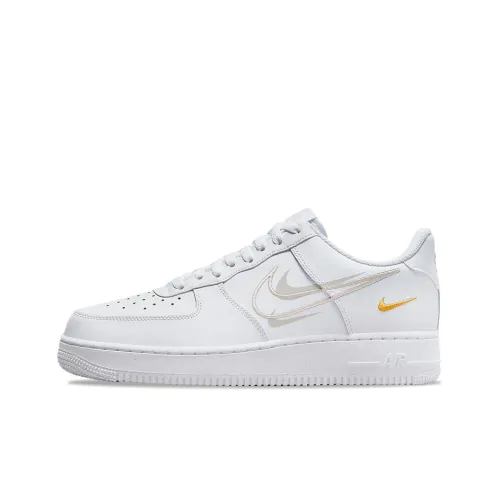 Nike Air Force 1 Slip Resistant Abrasion Resistant Низкий Топ Скейтбординг Кроссовки Мужские Белый Желтый
