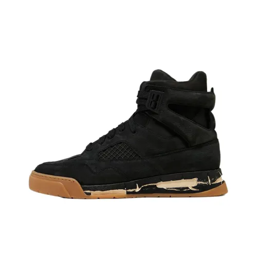 Maison Margiela Высокий Топ Стильный Скейтбординг Мужской Черный Потертый Позиционирование Стиля